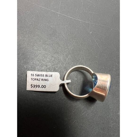 NEW Swiss Blue Topaz sterling silver ring size 7 / 11.79 grams - Picture 9 of 11